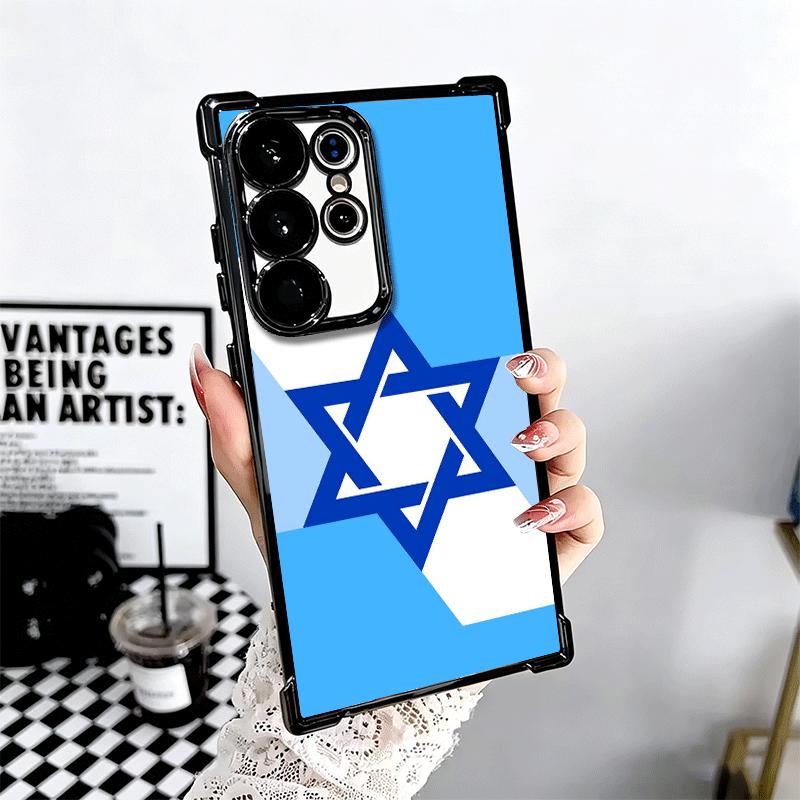 Чехол для телефона David Jewish Star Symbol Plating для Samsung Galaxy S24 S25 FE S26 Edge S23 Ultra S22 S21 Plus S20 Защита от падения Airbag