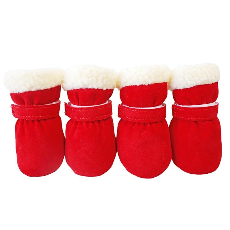 4 шт. обуви для собак маленьких и больших пород, зимние теплые сапоги для щенков, нескользящие мягкие кроссовки для кошек, обувь для прогулок на открытом воздухе для собак