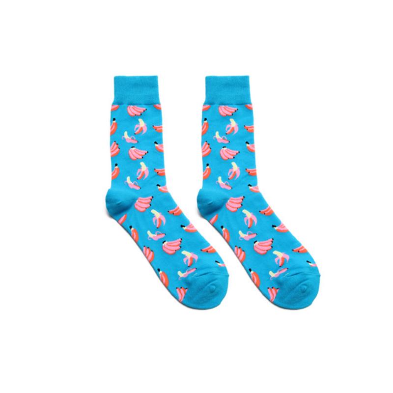 Men Socks Cartoon Lemon Cherry Pineapple Avocado Fruits Colorful Harajuku Male Hip Hop Cotton Socks