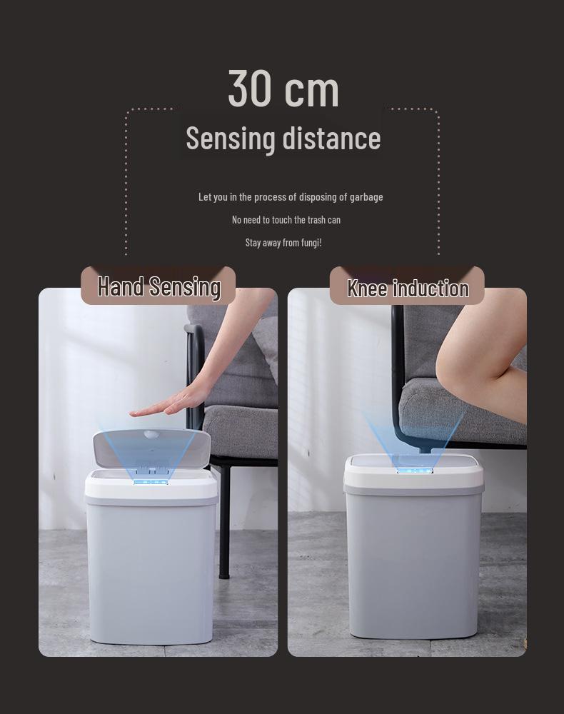 Бесшумное сенсорное мусорное ведро с крышкой для гостиной, спальни, ванной комнаты, кухни