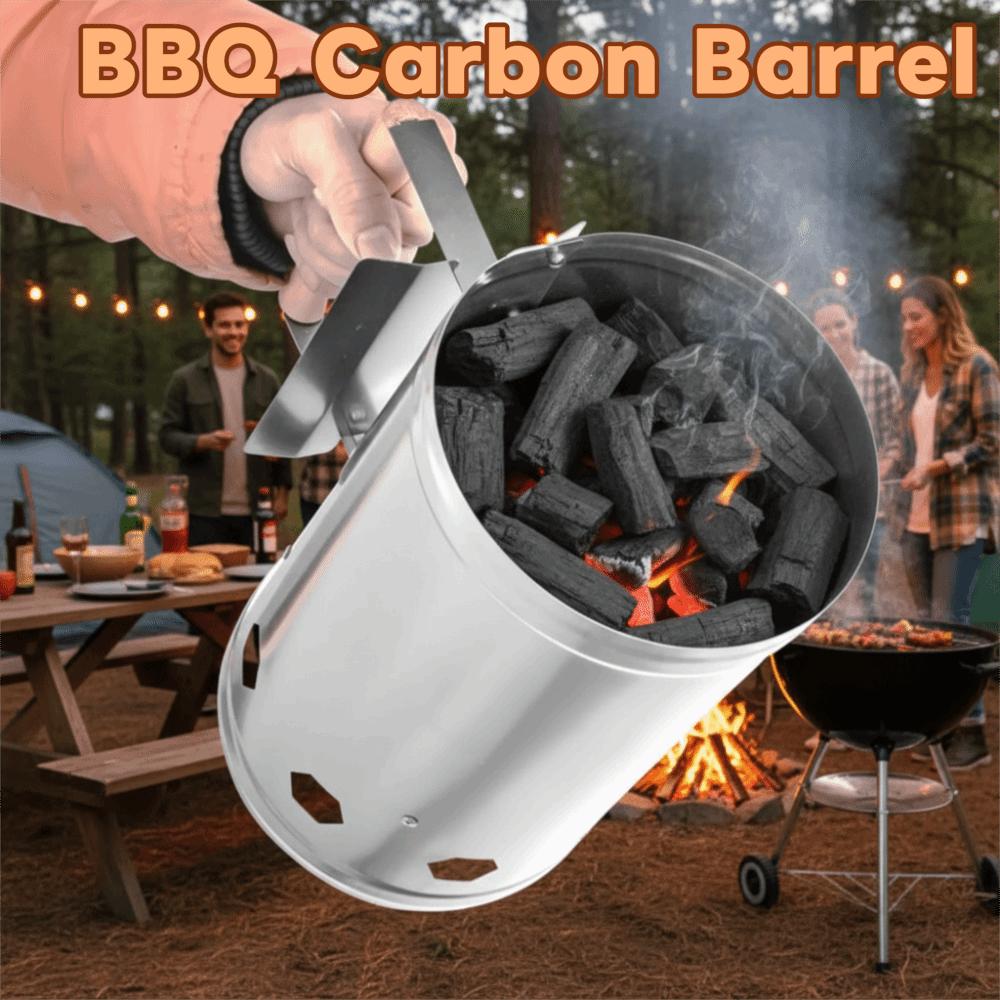 Heat-resistant BBQ Carbon Barrel Stainless Steel Barbecue Stove Ignition Cylinder Picnic