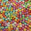 Бусины для браслетов ручной работы Акриловые цифры Бусины с английскими буквами Наборы детских бусин ручной работы Аксессуары для украшений Бусины россыпью Квадратные бусины