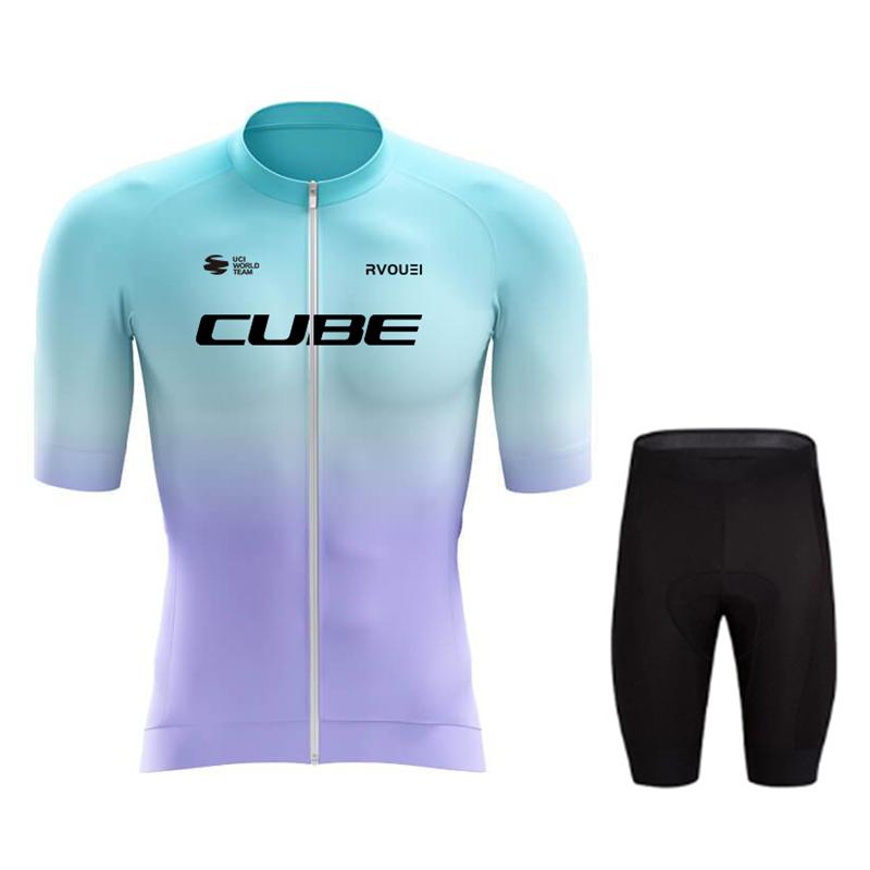 Cube Team Quick Drying Cycling Jersey SetSummer Breathable Cycling Suit Set 2026 Clothing MTB Bike Uniform Maillot Ropa Ciclismo Hombre Bicycle Suit