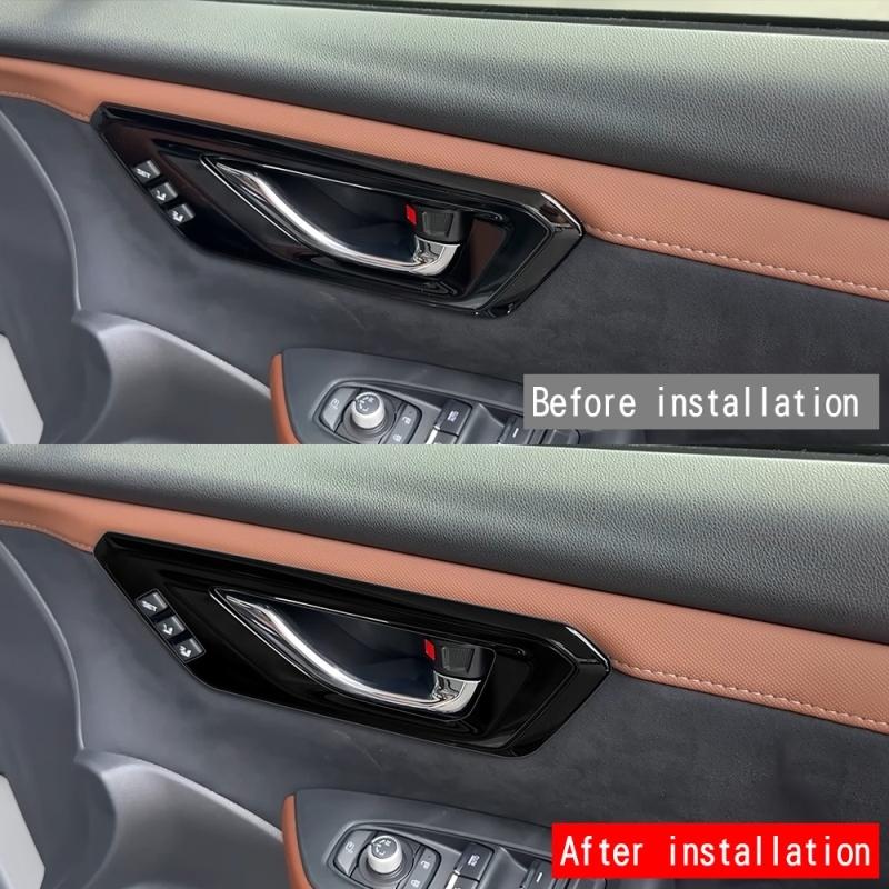 LHD RHD For Subaru Forester 2024 2025 2026 ABS Carbonfiber black Car Inner Door Handle door Bowl cap Covers Interior Accessories
