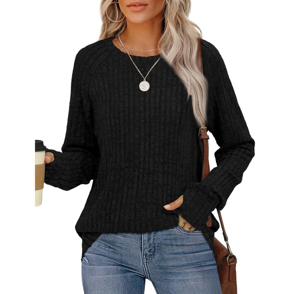 Sweatshirts For Women Long Sleeve Crewneck Pullover Casual Solid Tunic Tops With Thumb Hole