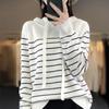 Striped Women's Autumn and Winter Long-sleeved Sweatshirt Jacket Casual Sweater Sweater Women's New Hooded Korean Version