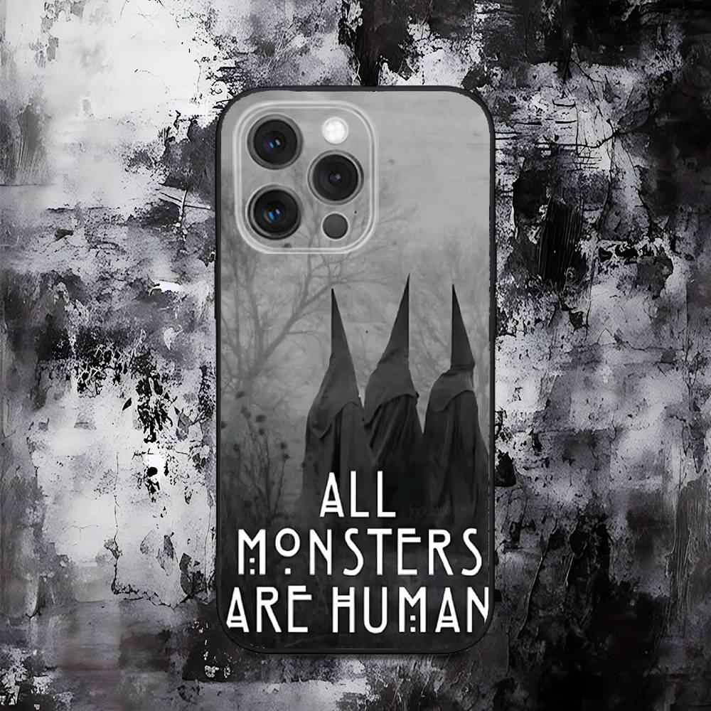 AHS American Horror Story Phone Case For iPhone 16,15,14,13,12,11,Pro,Max,Plus,X,XS,SE,E,Mini,Soft Silicone Black Case
