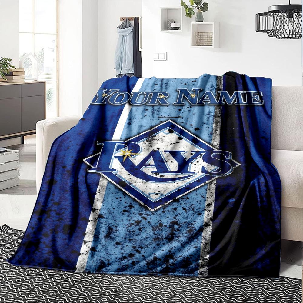 Name Custom Tampa Bay Rays Print Flannel Blanket High Quality Warm Comfortable Cover for All Seasons Perfect for Gifts Home Decor