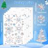 WATINC Winter Snowflakes Rainbow Window Clings - 47Pc Snowmen Tree Anti-Collision Holiday Window Decals to Save Birds, Reble Non-Adhesive Stickers