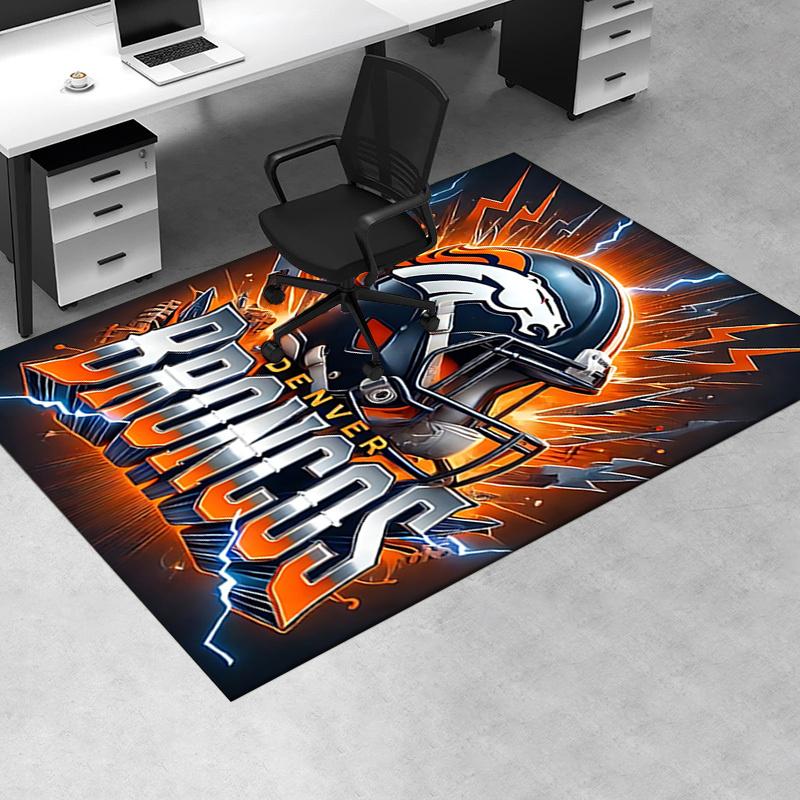 Коврик для стула Denver Broncos с логотипом команды NFL, Защита стола для домашнего офиса, Ковер для дивана, Декор гостиной, Подарок