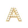 Elegant Women Faux Pearl Beaded Uppercase Letter Brooch Pin Suit Lapel Badge