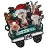 Женская повседневная футболка черная Рождественская машина с фермерскими животными Счастливого Рождества Фермерский принт Праздничная вечеринка Подарок Топ