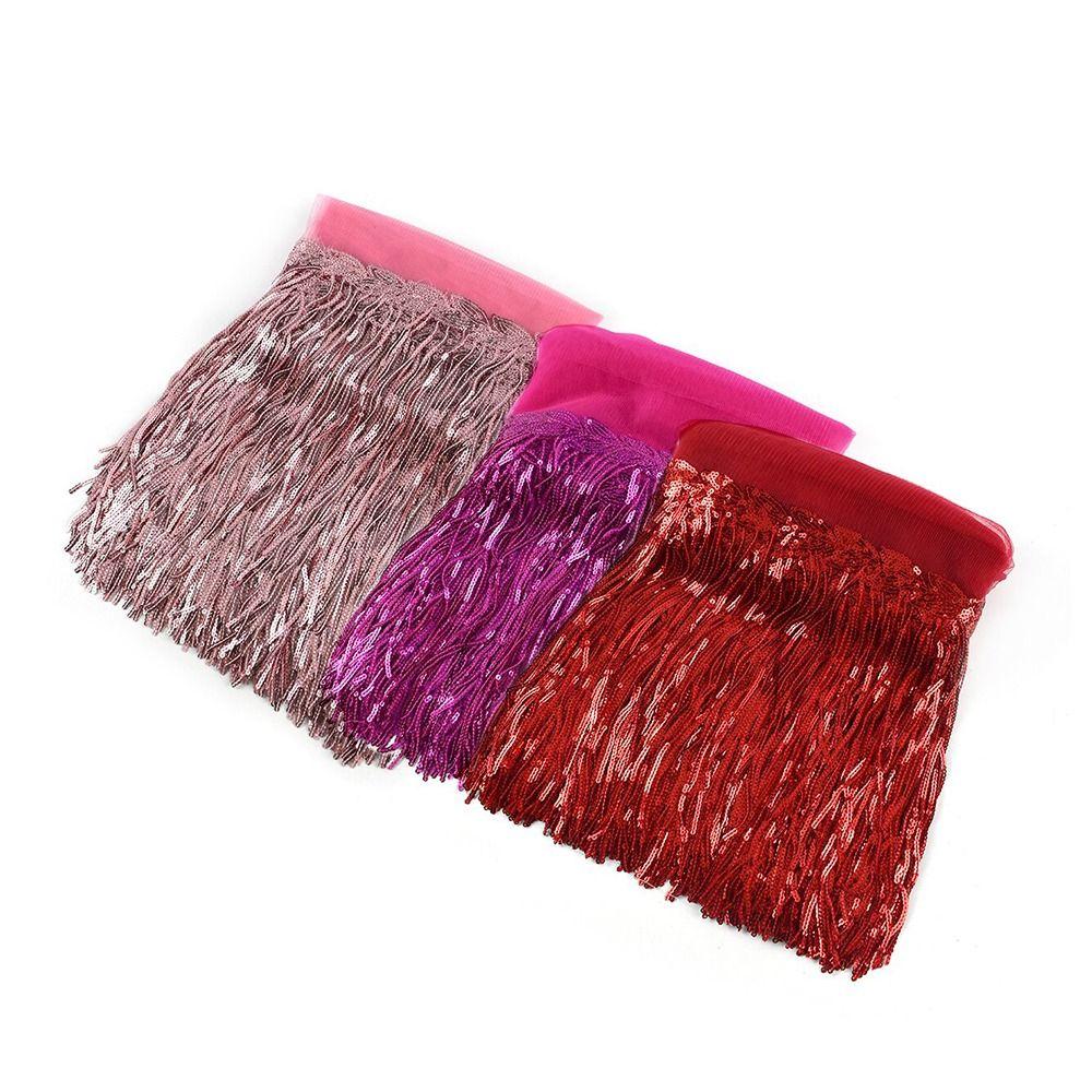 10Yards Dance Trim Clothing Sequin Tassel Lace Decoration Material DIY Handmade 20cm