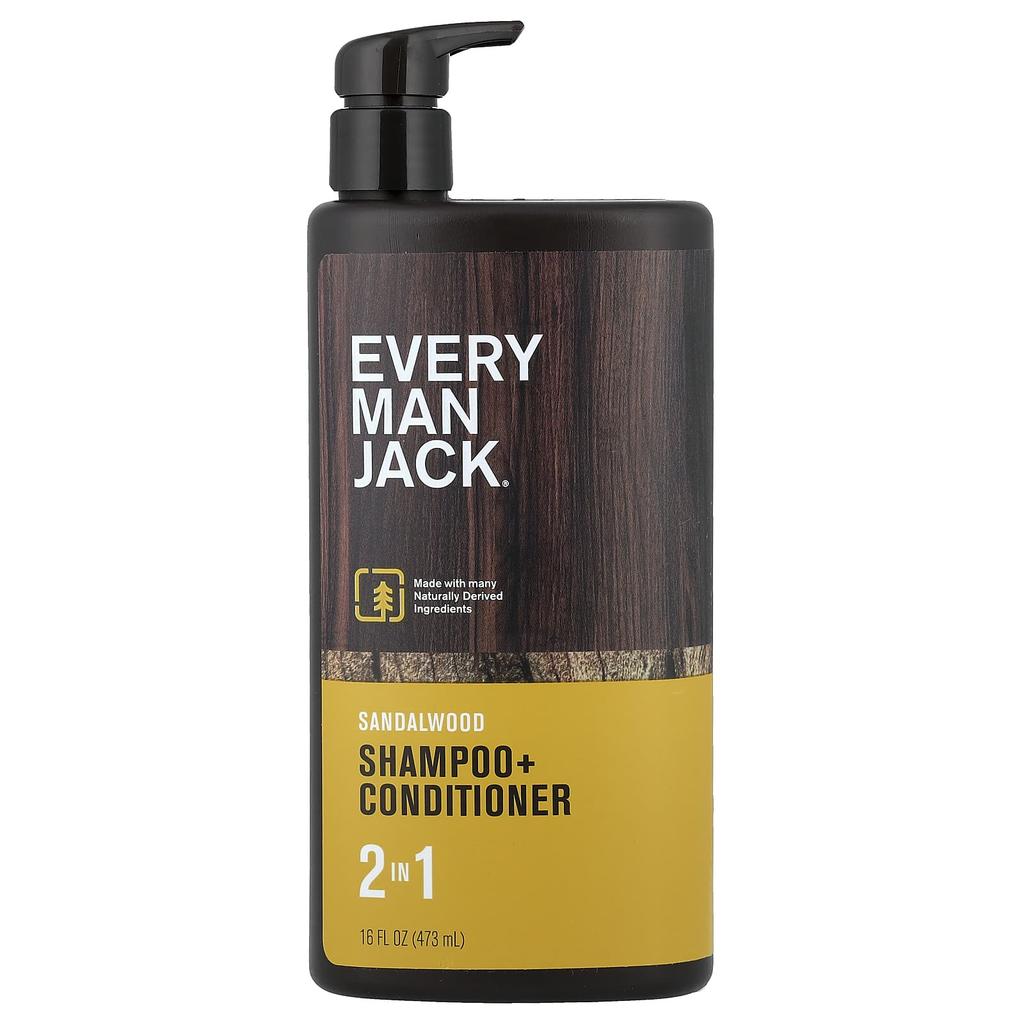 Every Man Jack, Шампунь + Кондиционер 2-в-1, Сандал, 473 мл (16 жидких унций)