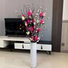 Floor Standing Artificial Flower Arrangement with Preserved Roses for Living Room Decoration - Dried Bouquet for New House Décor