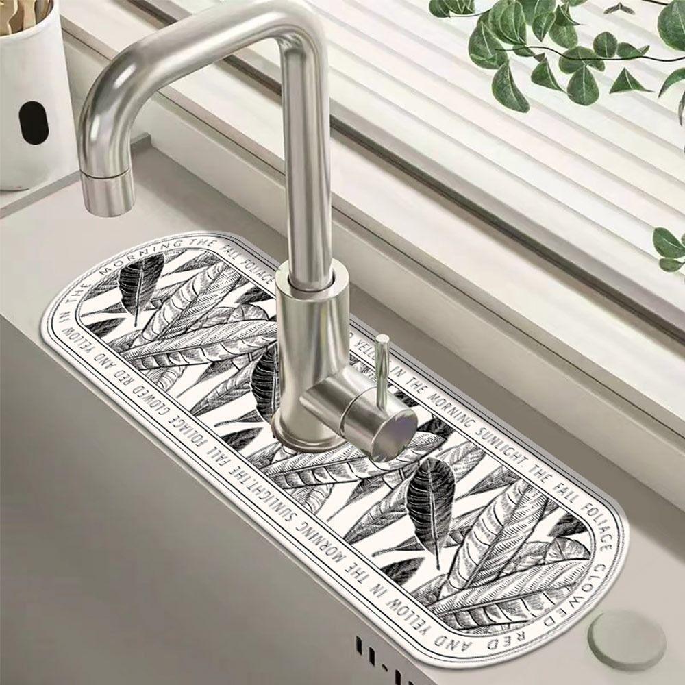 Diatomite Faucet Draining Mat Splash-proof Quick Dry Non-Slip Absorbent Pad Convenient Sink Splash Guard Rug
