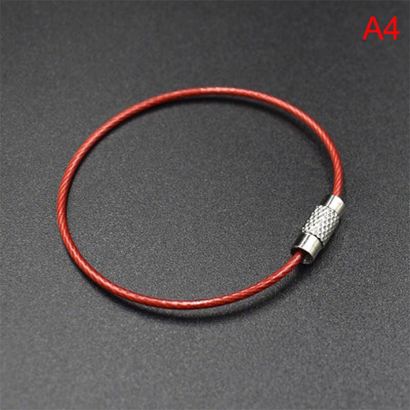 1 Pcs Key Holder Outdoor Tools Wire Keyrings Cable Rope Screw Locking Key Chain