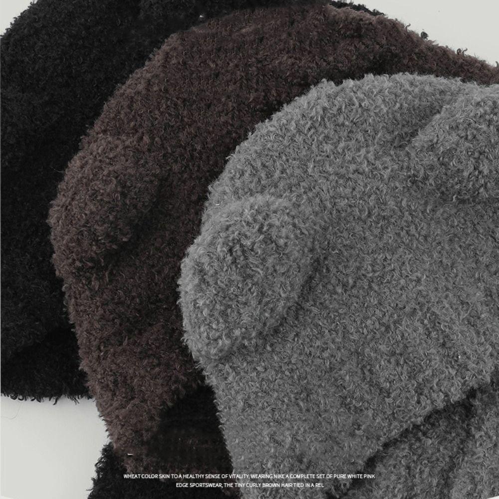 Bear Ear Women Scarf Hat Knitted Knitted Pullover Cap Durable Warm Cap  Outdoor Activities