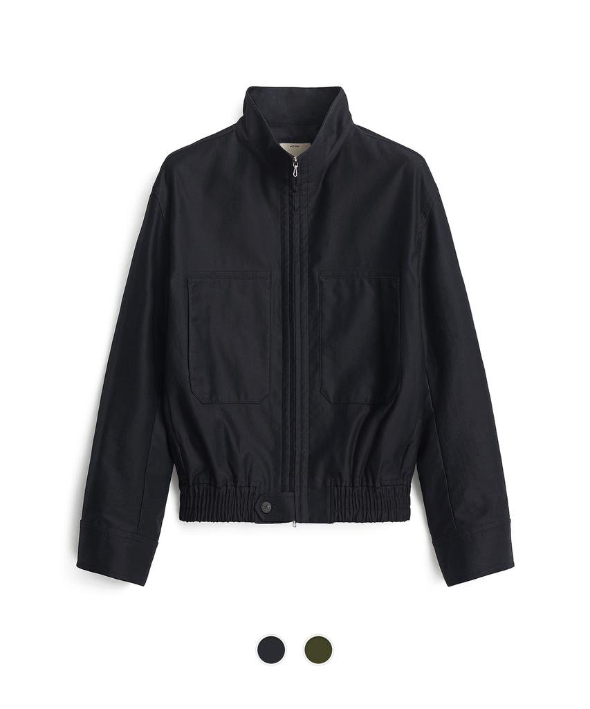Pottery Cotton High Neck Blouson - 2 Colors