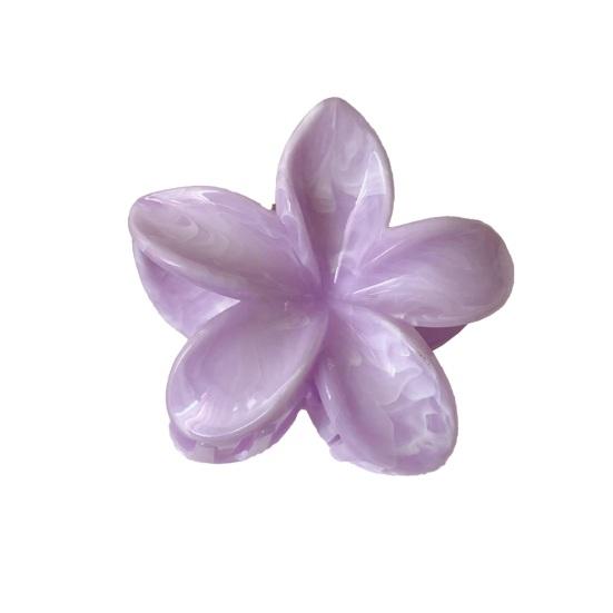 Hair Claw Flower Shape Stable Grip Summer Back Head Hair Clip Vibrant Color Non-Slip Shower Hair Claw Hair