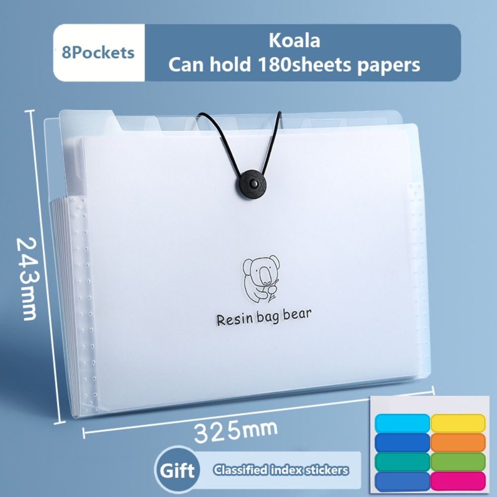 5/8/12 Pockets Test Paper Storage Folder Large Capacity Document Bag Fashion File Organizer