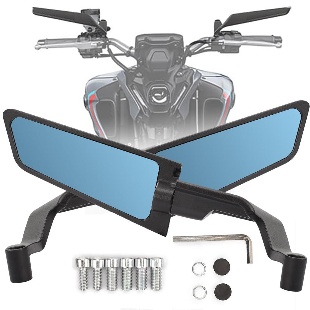 RACEAST Motorcycle Upgraded Enlarged Rearview Stealth Wing Adjustable Rotating Side Left and Right Compatible with Super Duke Evo and Many Other