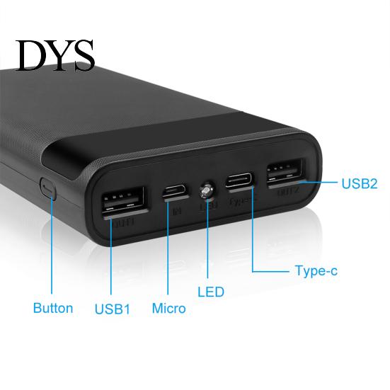 Корпус для Power Bank с цифровым дисплеем Plug Play Большая емкость Двойной USB Выход для телефона Светодиодная лампа 6x18650 Зарядный кейс Питание
