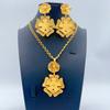 Dubai Copper Alloy Set Niche Women's 24K Pentagram Pendant Necklace Earrings Wedding Party African Jewelry 2026