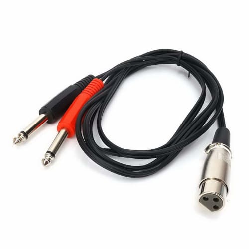 XLR Female To 6.35mm Mono Male Audio Y Splitter Cable, 1 XLR Female To 2 Dual 6.35mm Male 30cm (1.5m/3m) Stereo Mic Audio Converter Adapter Cable