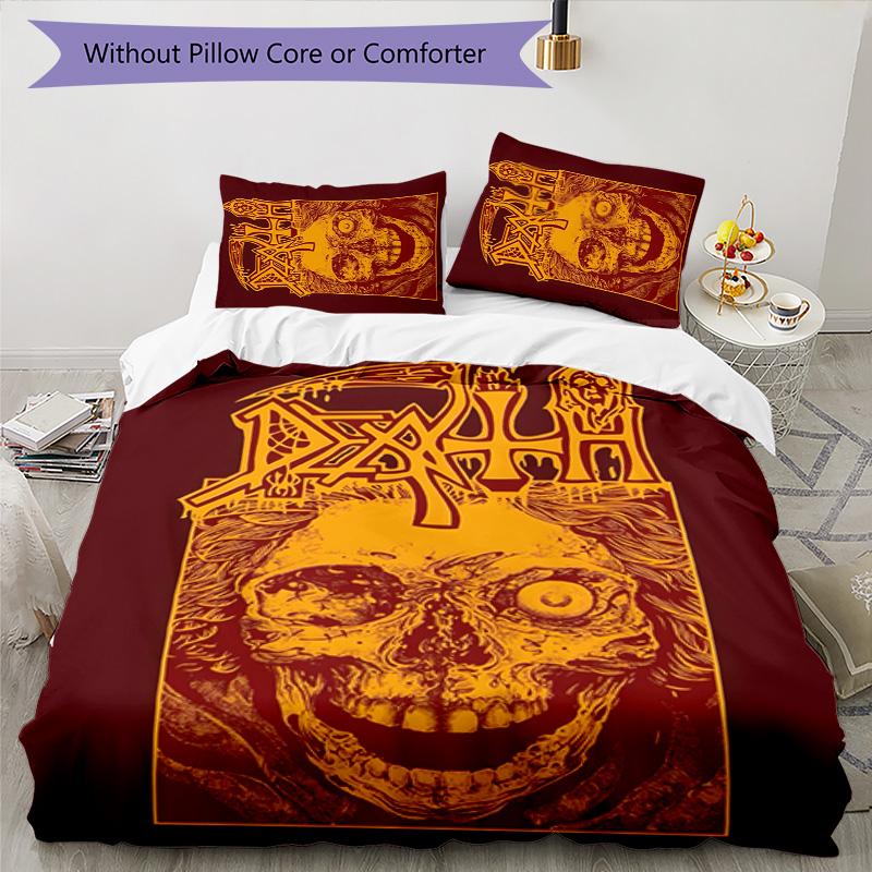 Death 3pcs Bedding Set Duvet Cover Closure Includes 1 Duvet Cover & 2 Pillowcases for All Seasons Bedroom Home Dorm Decor