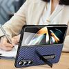 Для Samsung Galaxy Z Fold 5 чехол с шарниром из углеродного волокна, складная подставка 4 3, противоударный жесткий чехол из арамидного волокна для ПК, чехол для телефона