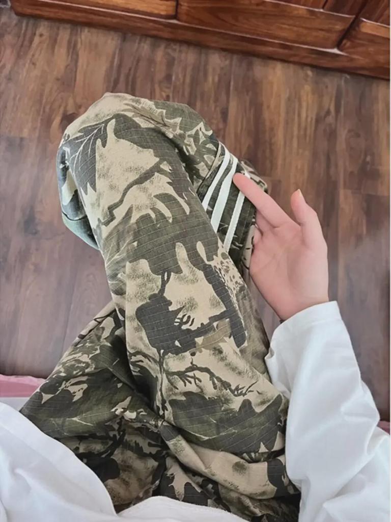 Мужской летний комбинезон в стиле ретро-камуфляж: Широкие брюки свободного кроя