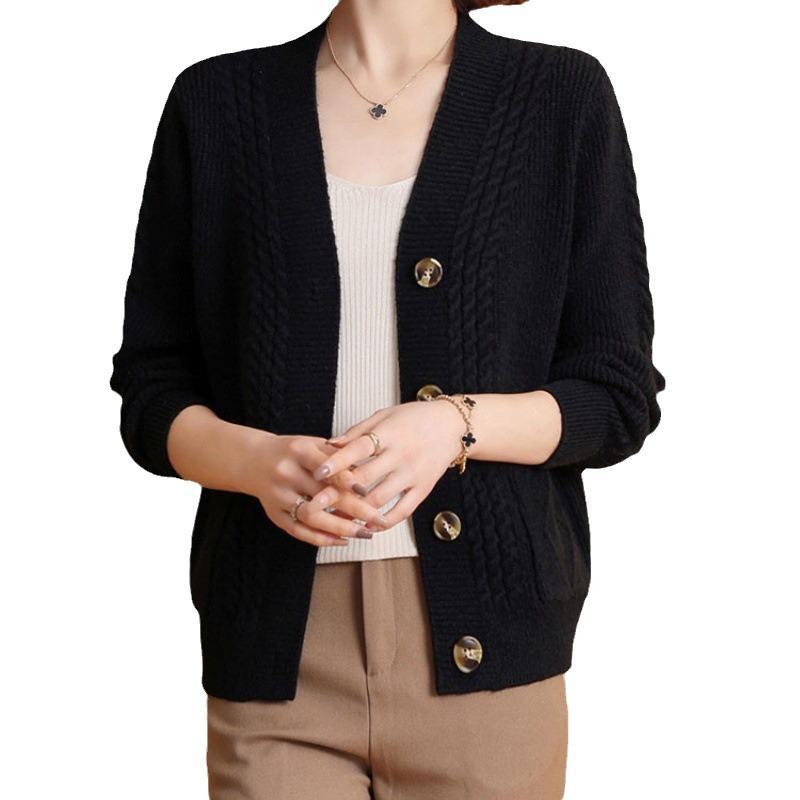 Кардиган крупной вязки в ретро-стиле для женщин