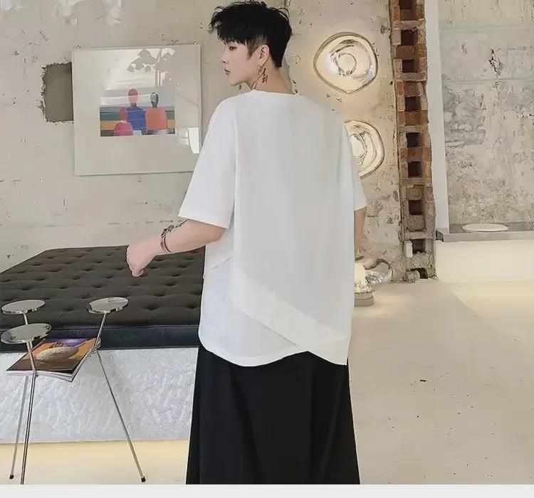 Футболка мужская Yamamoto Yohji Irregular Dark Niche Barber, большой размер, короткий рукав