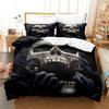 3D Printed Skull Head Bedding Set Halloween Themed Down Duvet Cover Pillowcases, 2/3 Pieces, Boys Room Horror Pattern Quilt Cover