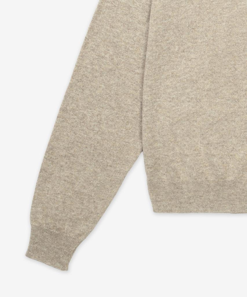 SAINT LAURENT Cashmere Cassandre Embroidered Logo High-Neck Knit - Beige / 820746Yall22601