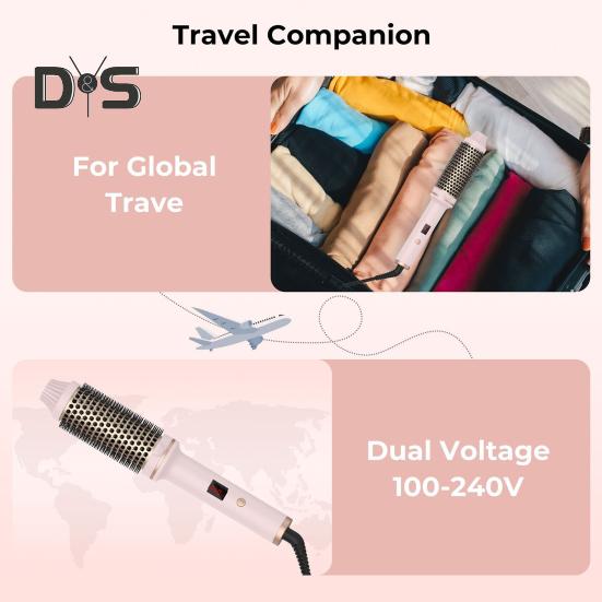 Проводная щетка для завивки волос со светодиодным дисплеем, термощетка, быстрый нагрев, круглая щетка с отрицательными ионами, электрическая плойка для выпрямления волос, инструменты для завивки волос