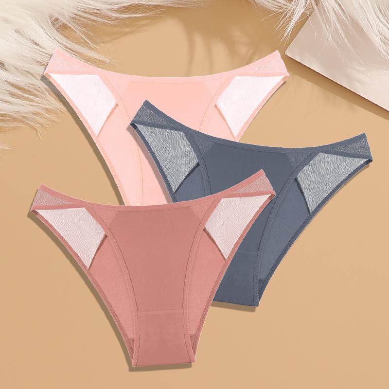 3Pcs Seamless Hollow Out Underwear Patchwork Lace Women's Panties Sexy Low Waist Female Underpants High Quality Briefs
