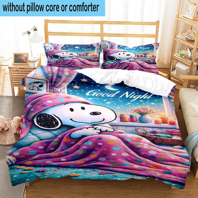 3PCS Cute Dog Sweet Dreams 3pcs Bedding,Including 3PCS Duvet Cover And 2pcs Pillowcases Perfect for Christmas,Ideal for Bedroom, Dormitory