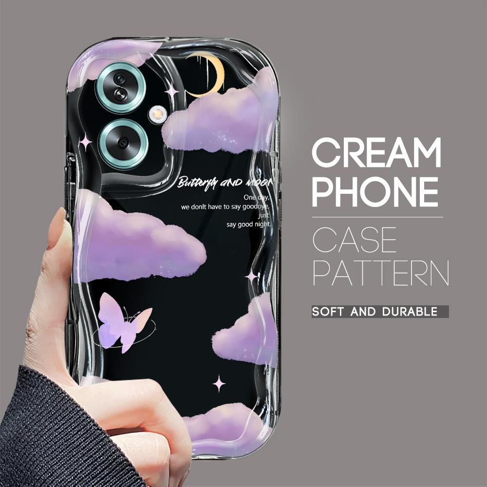 Милый мультяшный узор, кремовая текстура, мягкий силиконовый чехол с волнистыми краями, чехол для телефона для OPPO Reno Realme