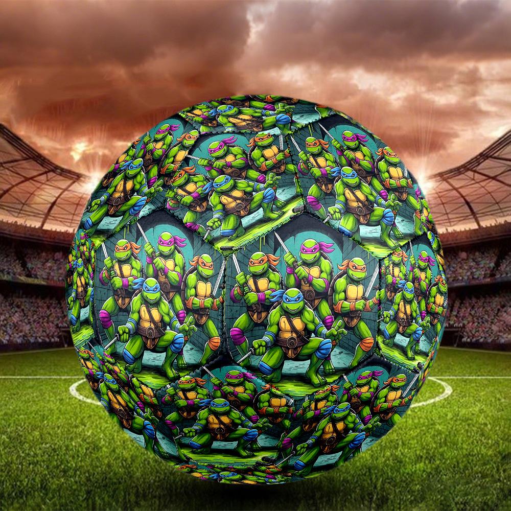 Teenage Mutant Ninja Turtles Print Size 5 Soccer Ball, Standard Match Football for Sports Game and Team Practice, Ideal Gift for Soccer Fans
