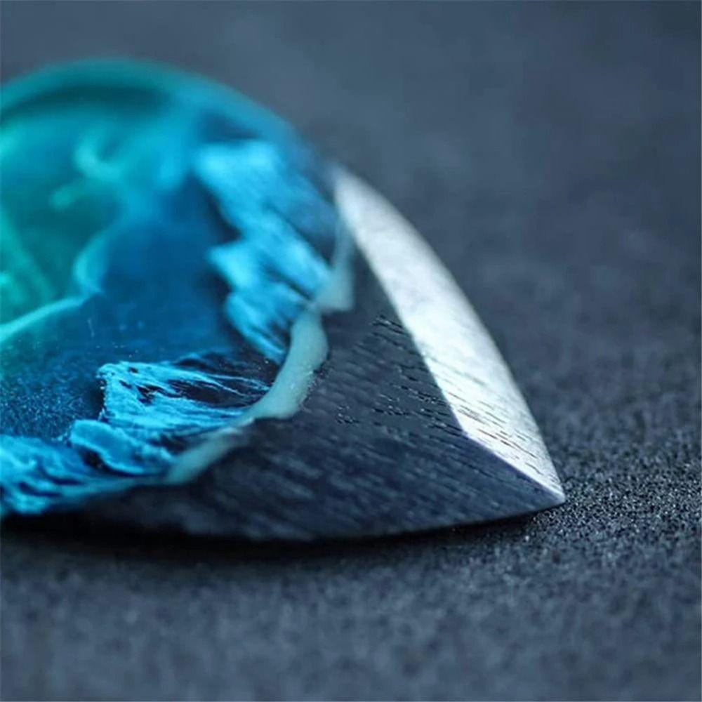 Подарки Смола Гитарный Медиатор Ретро Сердце Гора Подвеска Бары Вечеринка Музыкант Гитарный Медиатор Ожерелье