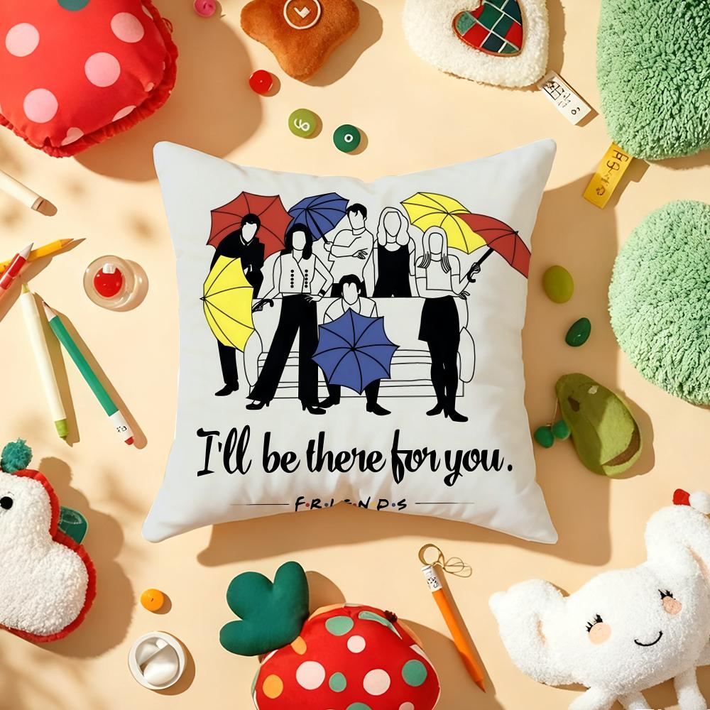 Classic TV Show FFriends Cushion Cover Plush Fabric Soft DoubleSided Printed Sofa Warm Winter Home Gift Pillow Cover