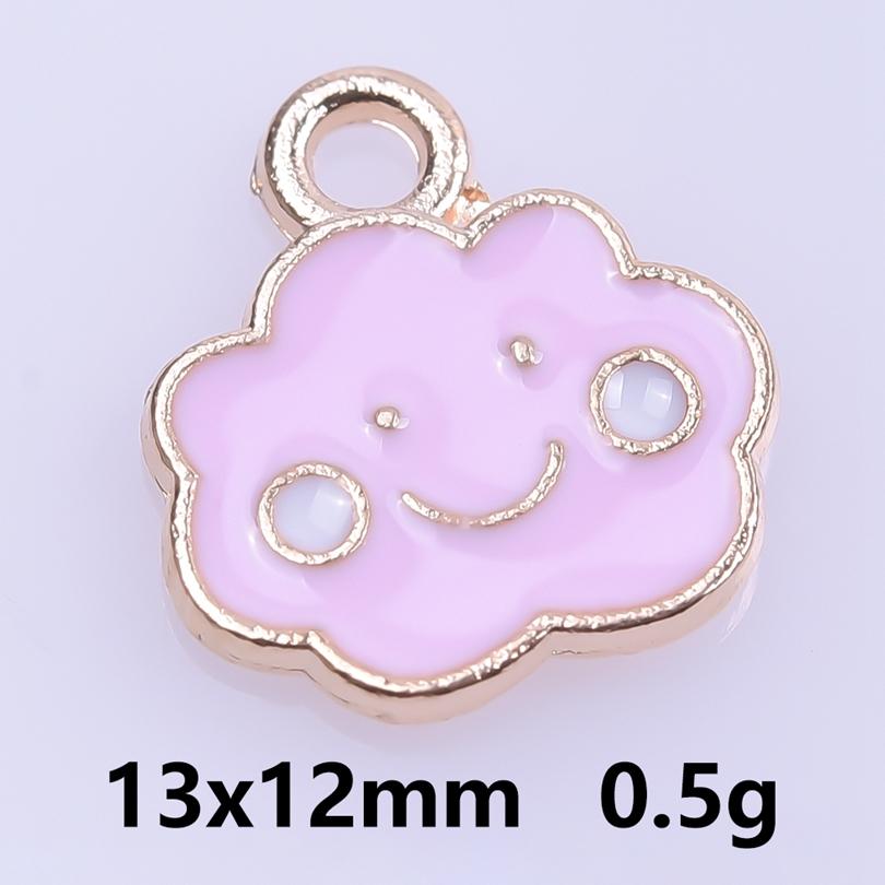 Pink Love Girl Accessories Enamel Bulk Charms For Jewelry Making Supplies Moon/Flower/Butterfly Pendants Charm DIY Earring Craft