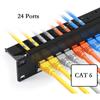 Pass Through Patch Panel 24 Ports Cat6 RJ45 19" Rack Mount Punch Down Keystone