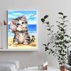 5D DIY Алмазная картина Котенок Сбор ракушек Набор для вышивки крестом Мозаика Алмазная вышивка Роза Полный круглый квадратный дрель Украшение дома