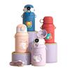 450ml Kids Thermos Mug with Straw 304 Stainless Steel Cup Cartoon Vacuum Flask Children Cute Thermal Water Bottle Household Straw Cup Insulation Cup