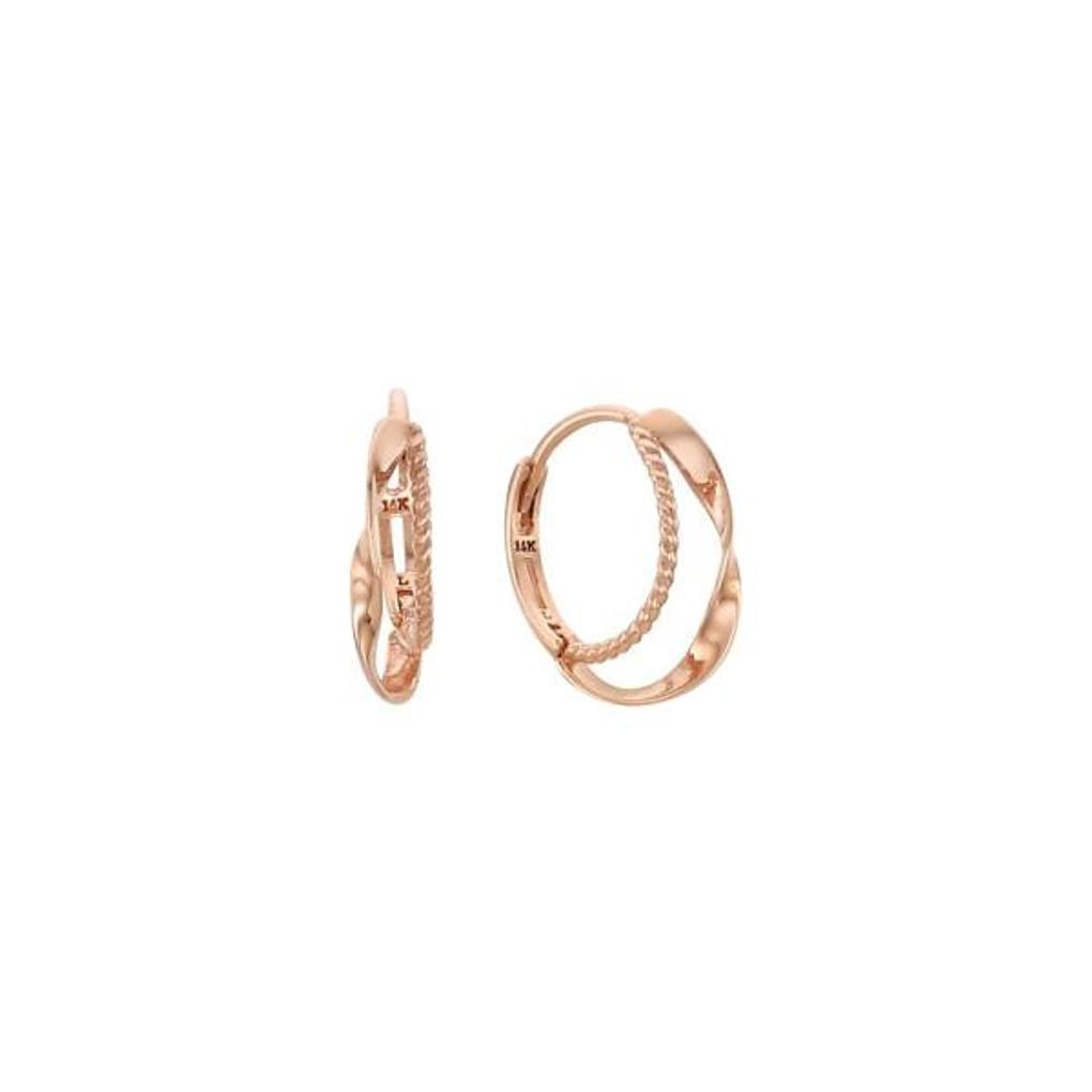 LLOYD Basic Volume Small One-Touch 14k Earrings LOFJ3016G