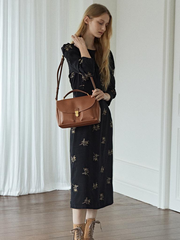Other And Muse Medium Satchel Bag_Stitch Brown