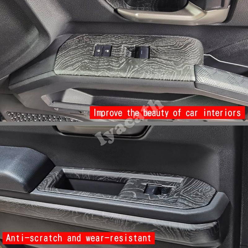 LHD For TOYOTA TACOMA 2024 2025 ABS Carbon Fiber Door Armres tWindow Lift Button Glass rise Switch Cover Interior accessories